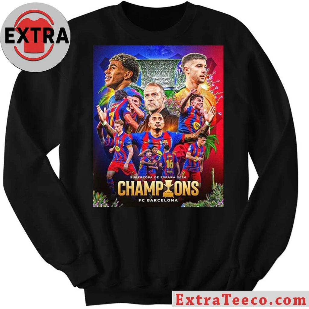 Original T-shirt commemorating FC Barcelona 2026 Spanish Super Cup victory