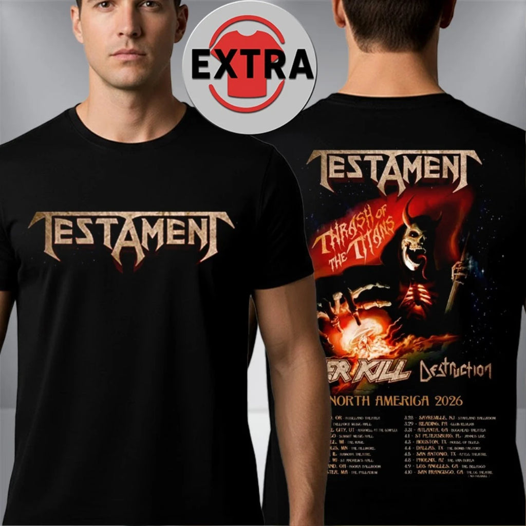 Original Testament’s 2026 North American Thrash of the Titans tour Two Sided Shirt