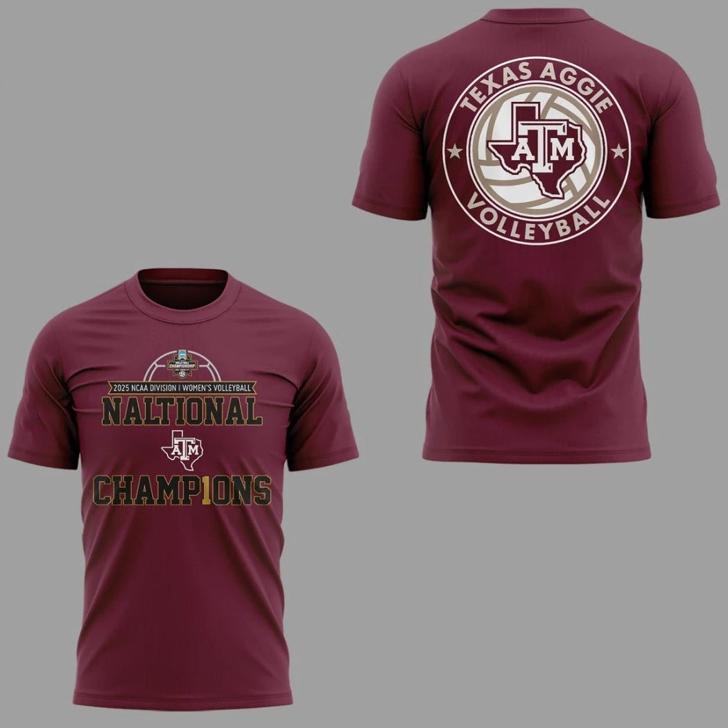 Original Texas A&amp;M Aggies 2025 National Champions NCAA Volleyball Hoodie T-Shirt
