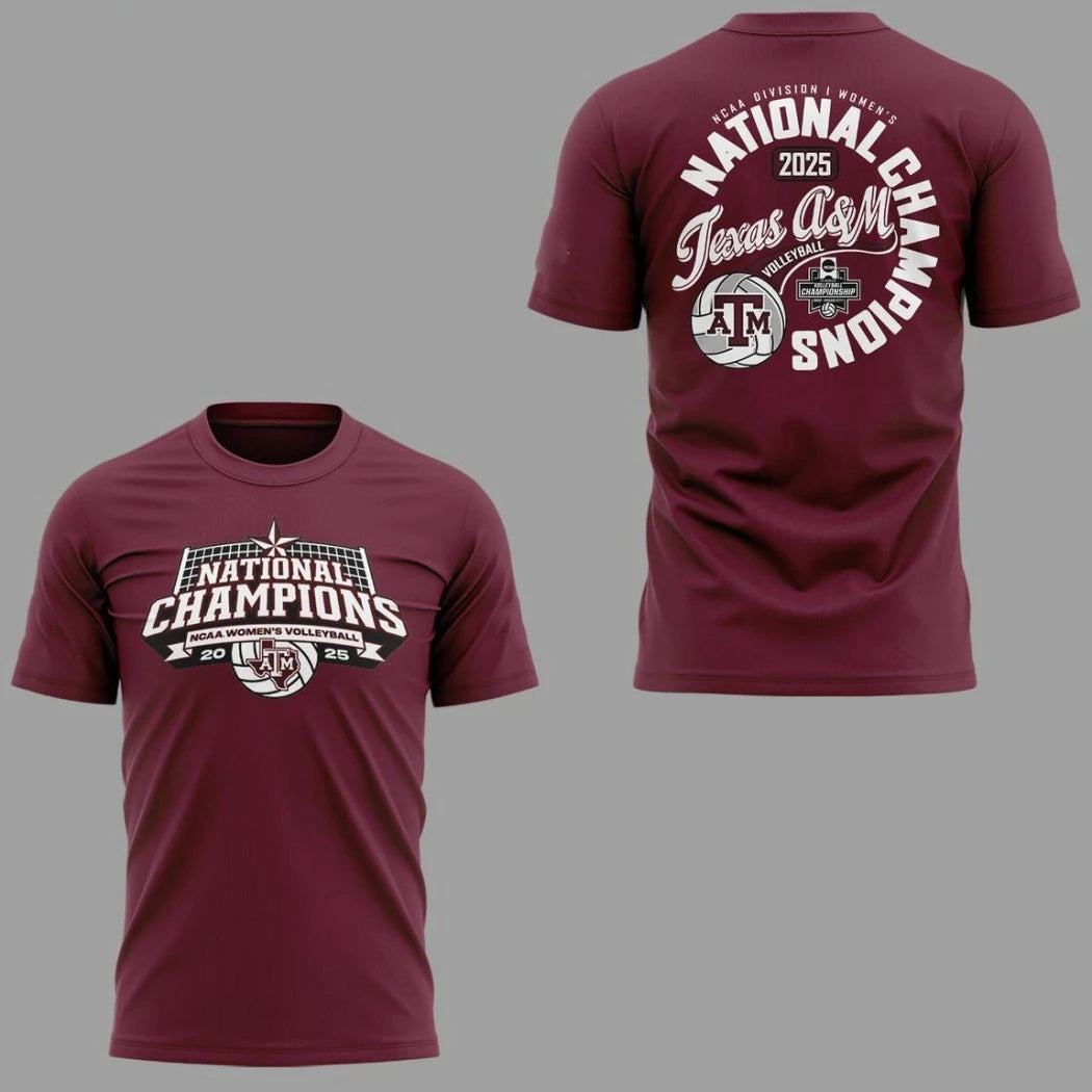 Original Texas A&amp;M Aggies NCAA Women’s 2025 National Champions Volleyball Hoodie T-Shirt