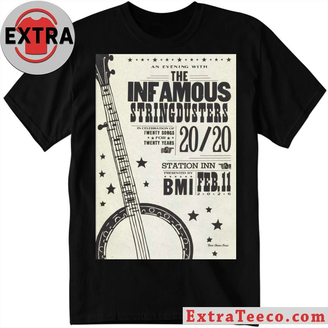 Original The Infamous Stringdusters February 11 2026 In Nashville, TN Tour Poster Shirt