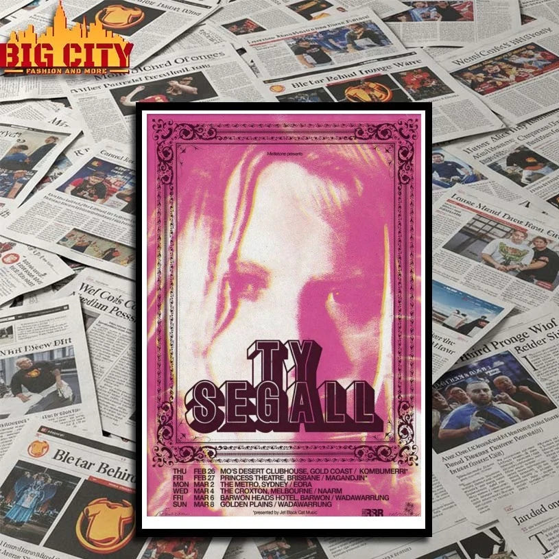 Original Ty Segall AUS 2026 Tour Poster shirts