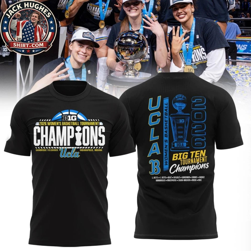 Original UCLA Bruins 2026 Big Ten Champions Of WBB Logo Two Sided Hoodie T-Shirt