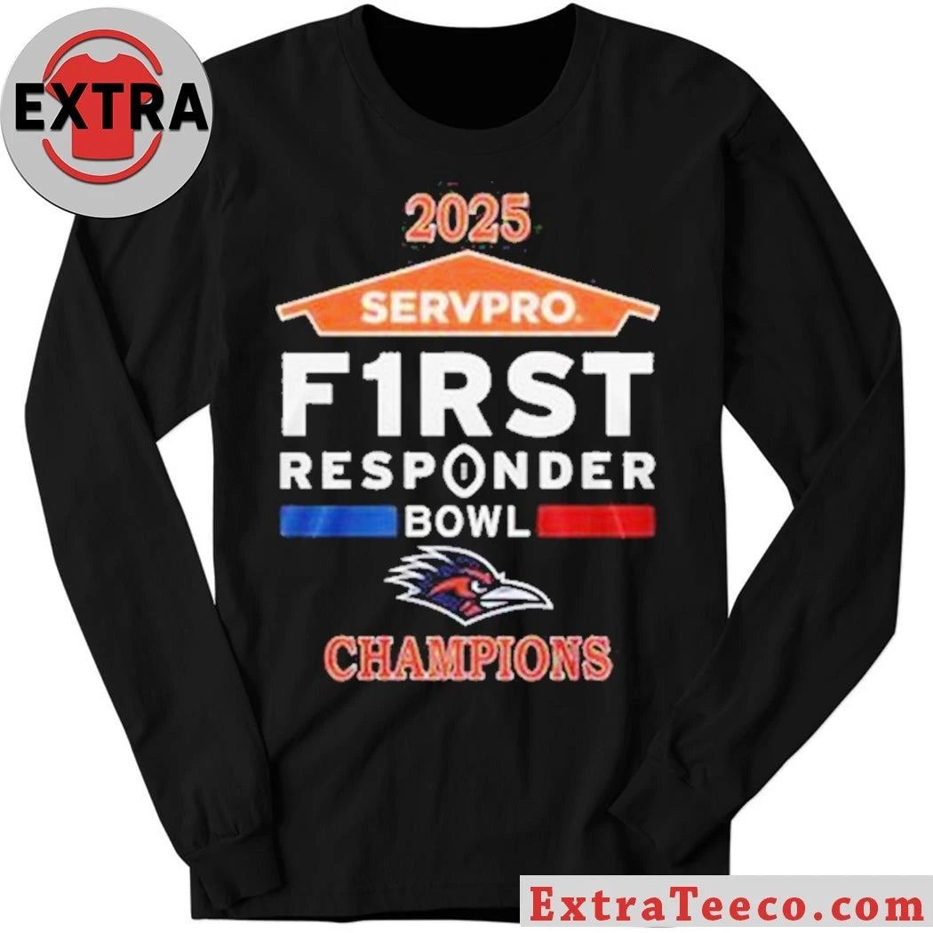Original UTSA Roadrunners 2025 First Responder Bowl Champs Logo Hoodie T-Shirt