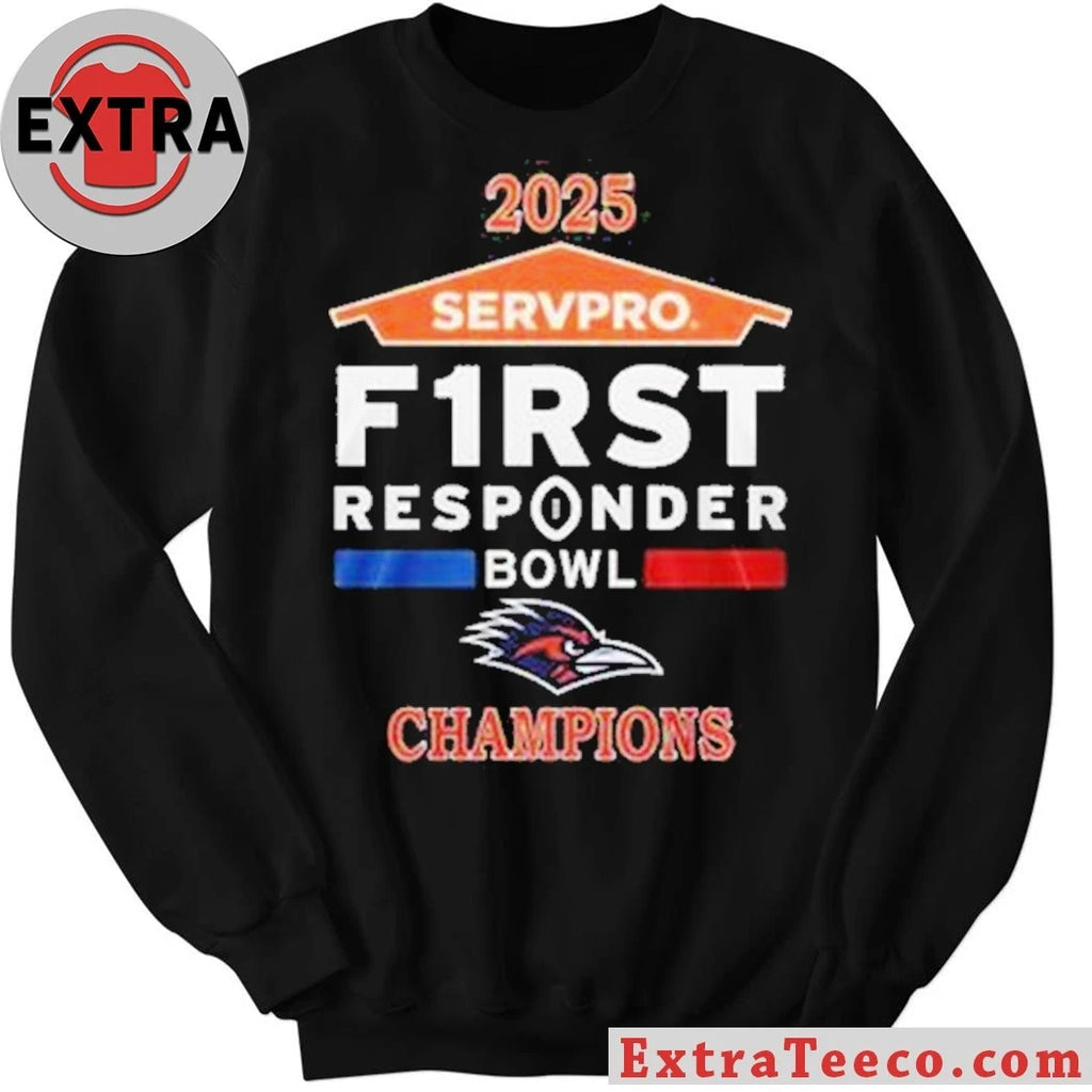 Original UTSA Roadrunners 2025 First Responder Bowl Champs Logo Hoodie T-Shirt