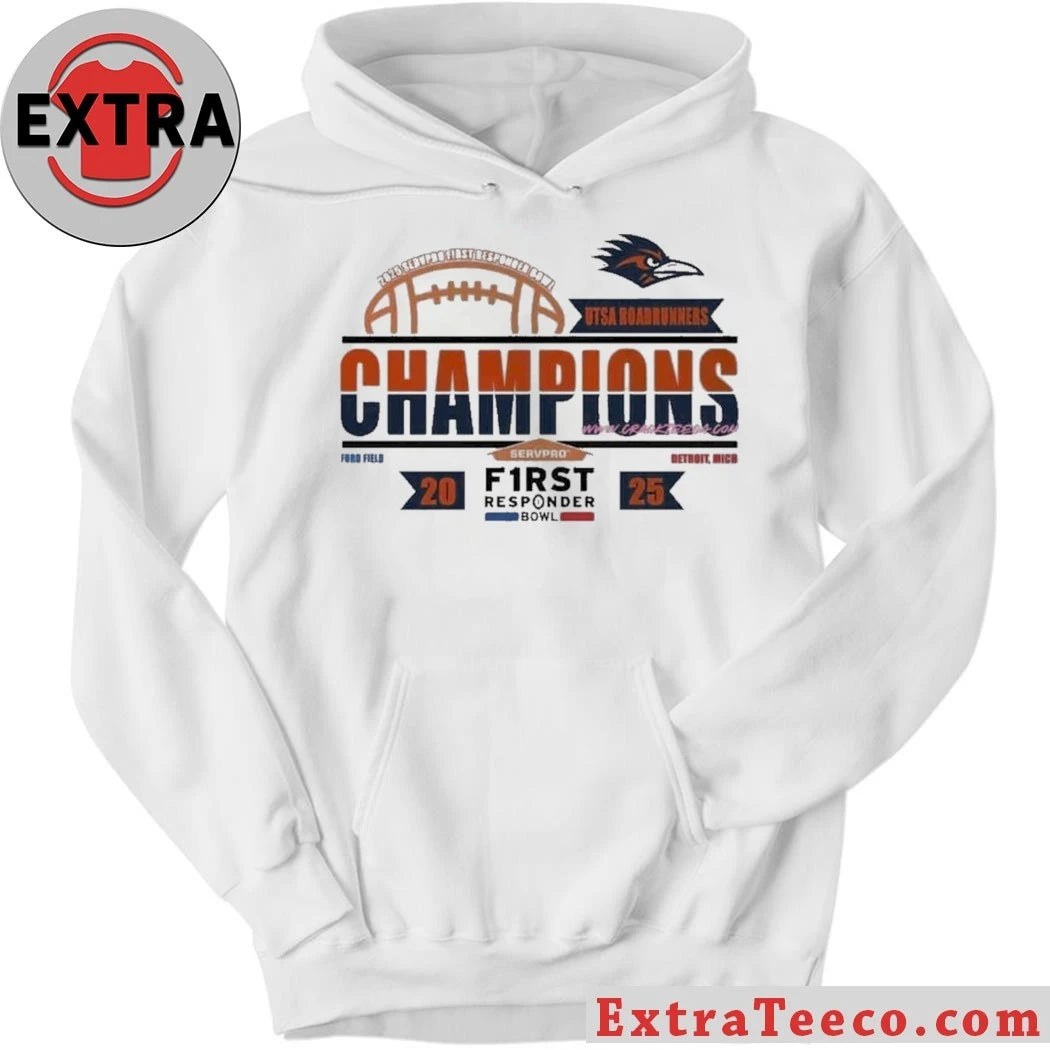 Original UTSA Roadrunners 2025 SERVPRO First Responder Bowl Champions Logo T-Shirt