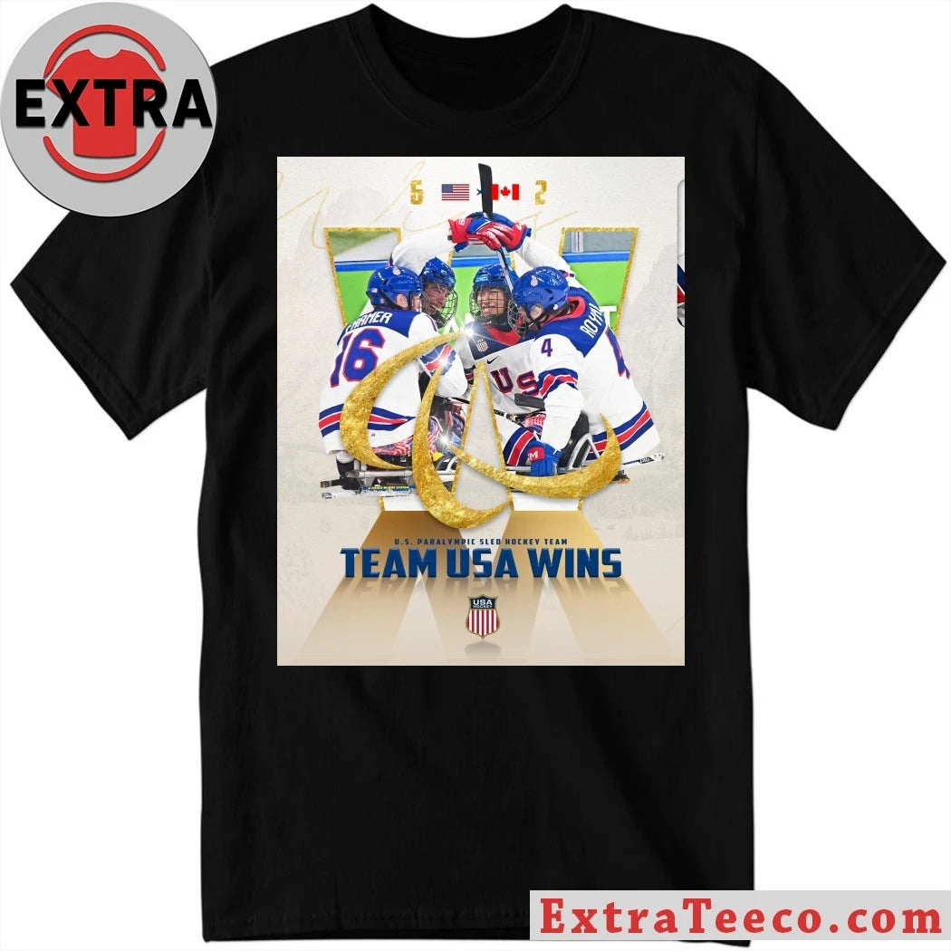 Original Usa Paralympic Sled Hockey Team The Team Usa Wins Logo Shirt