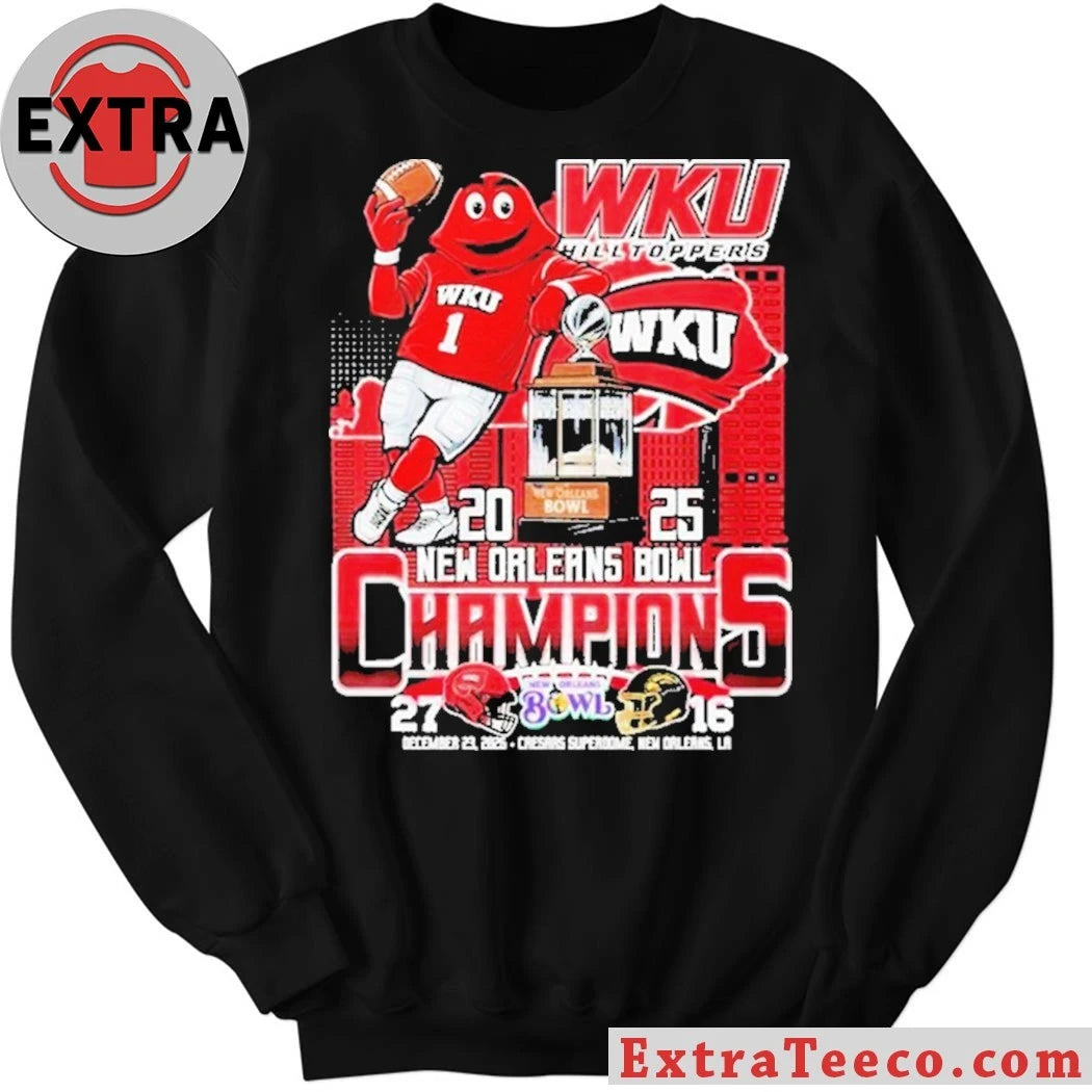 Original WKU Hilltoppers’ victory in the New Orleans Bowl on December 21, 2025, at the Caesars Superdome, New Orleans, LA Mascot Shirt