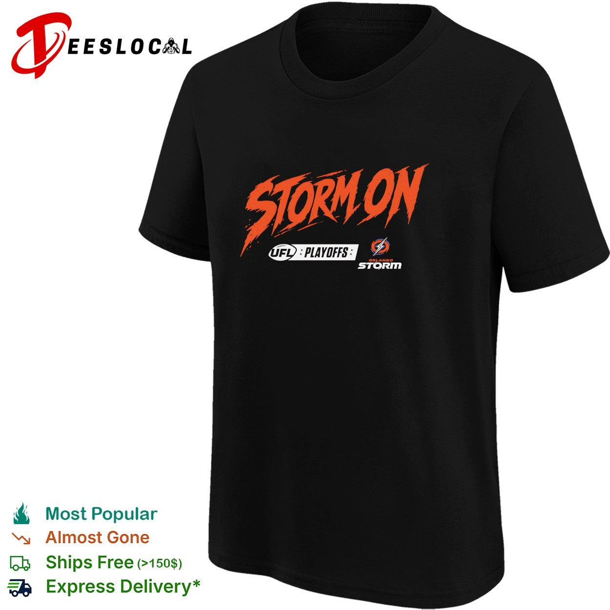 Orlando Storm Storm on UFL playoffs shirt