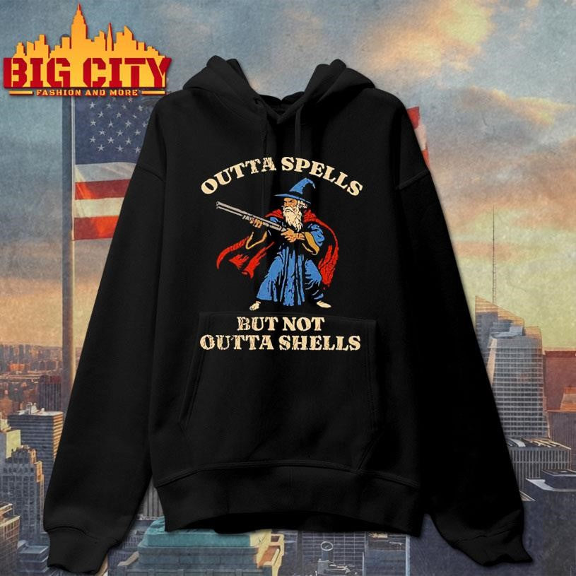 Outta Spells But Not Outta Shells Wizard Fantasy Meme Shirt