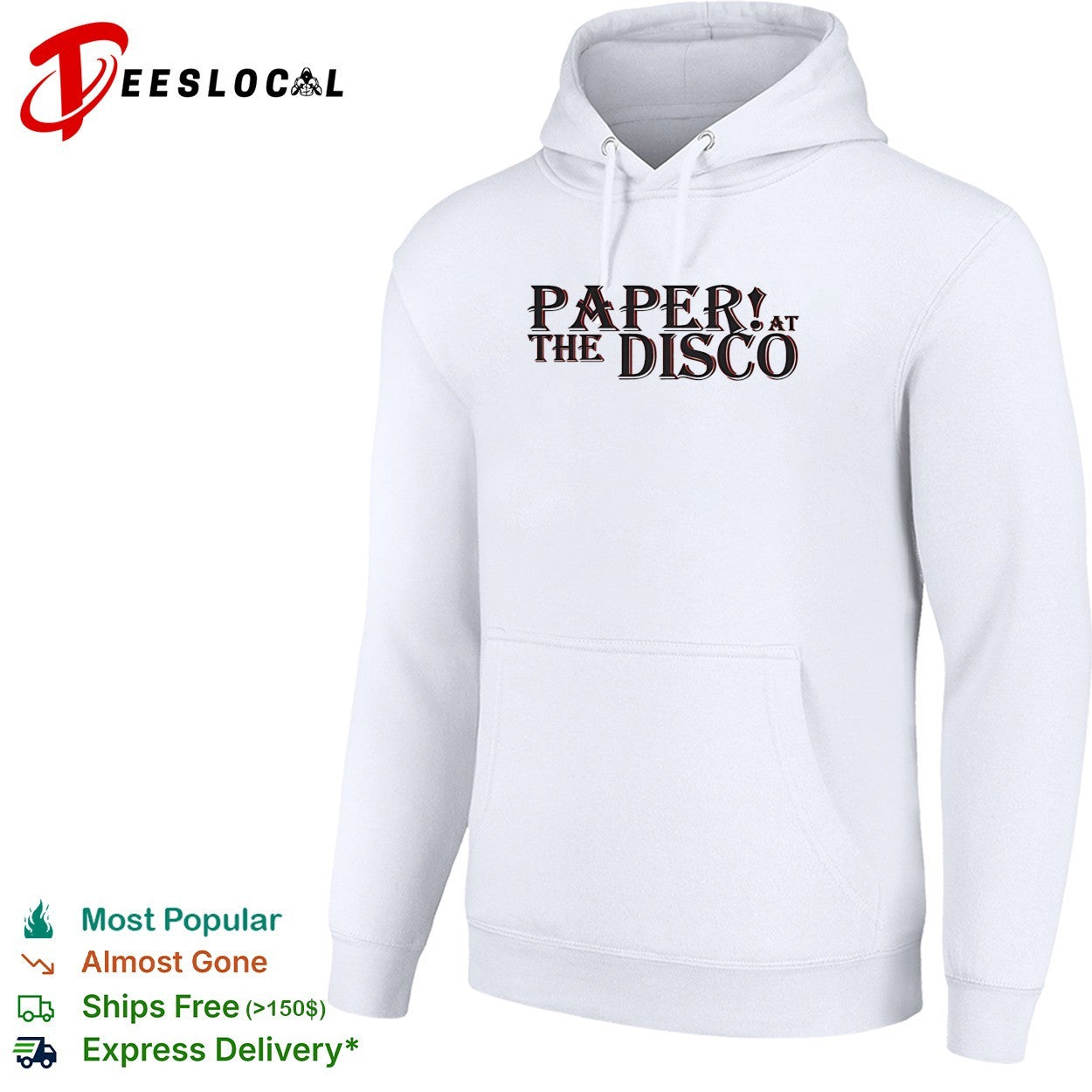 Paper at the disco band music typography shirt