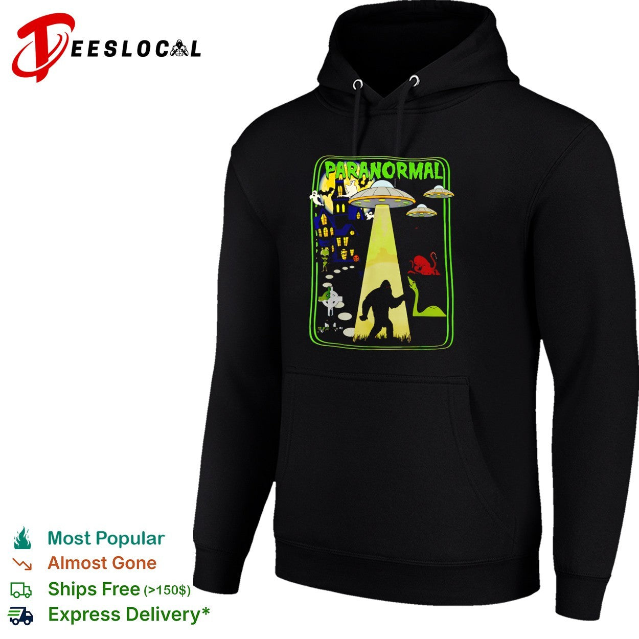 Paranormal Bigfoot UFO Ghost Loch Ness Monster Alien Kraken Cryptid Legend shirt