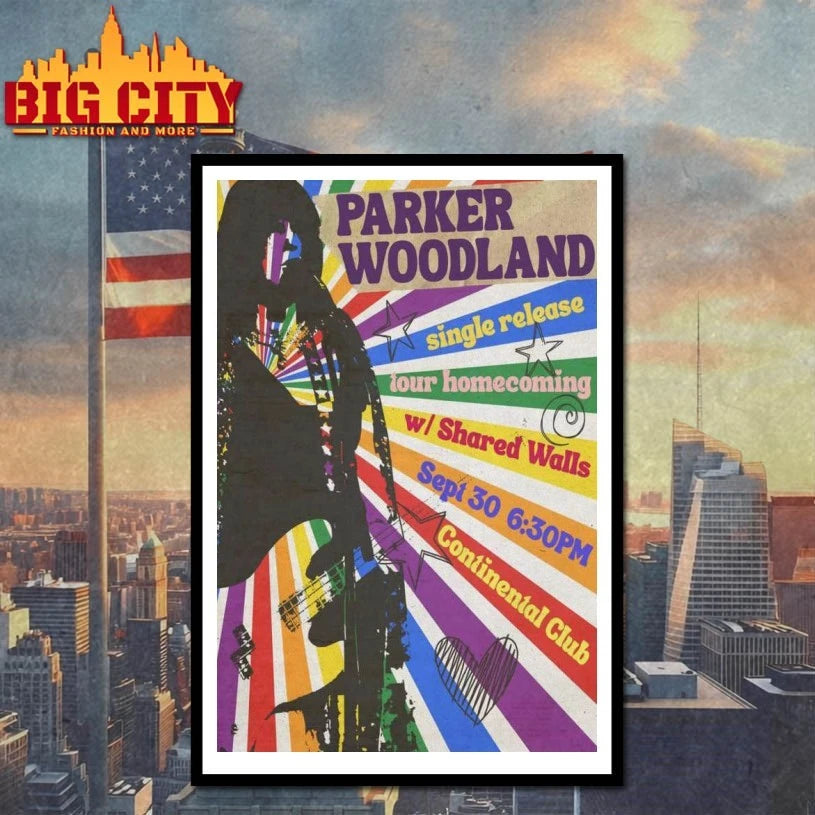 Parker Woodland Continental Club Austin Sept 30 2025 Poster shirts