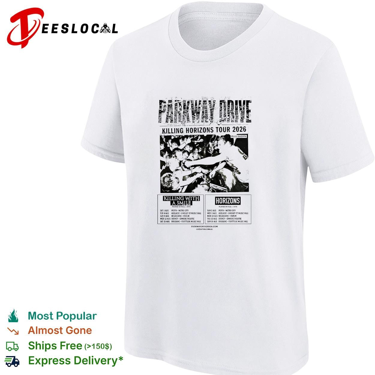 Parkway Drive Killing Horizons Tour 2026 band shirt