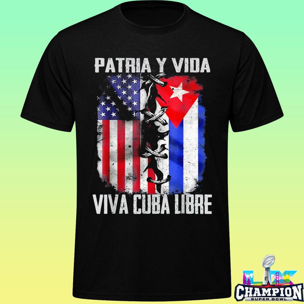 Patria Y Vida Viva Cuba Libre Cuban Flag Freedom Fist Shirt