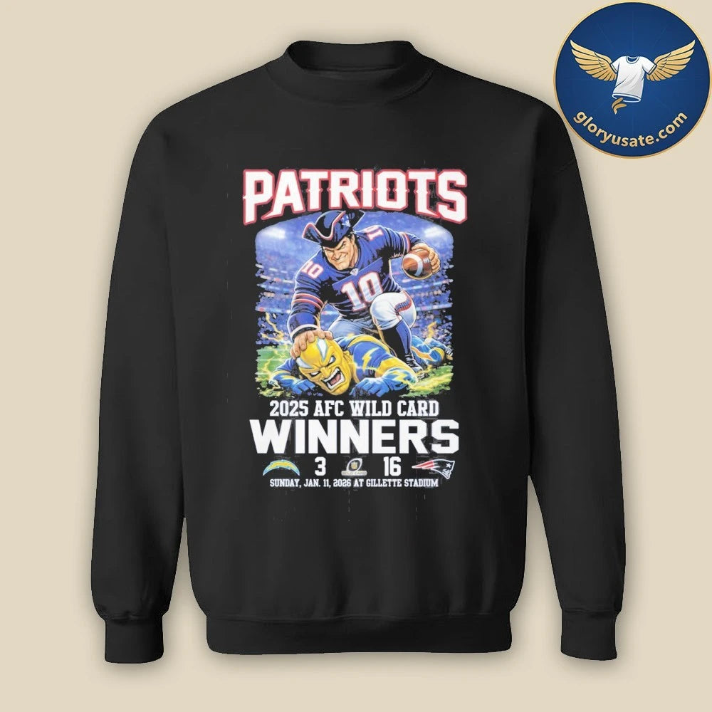 Patriots 2025 AFC Wild Card Winners Mascot Shirt