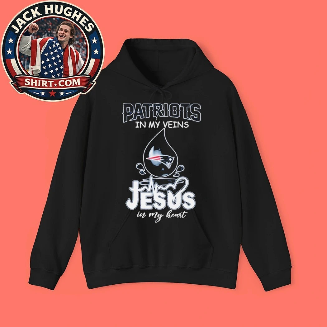 Patriots In My Veins Jesus In My Heart New England Football Fan Shirt