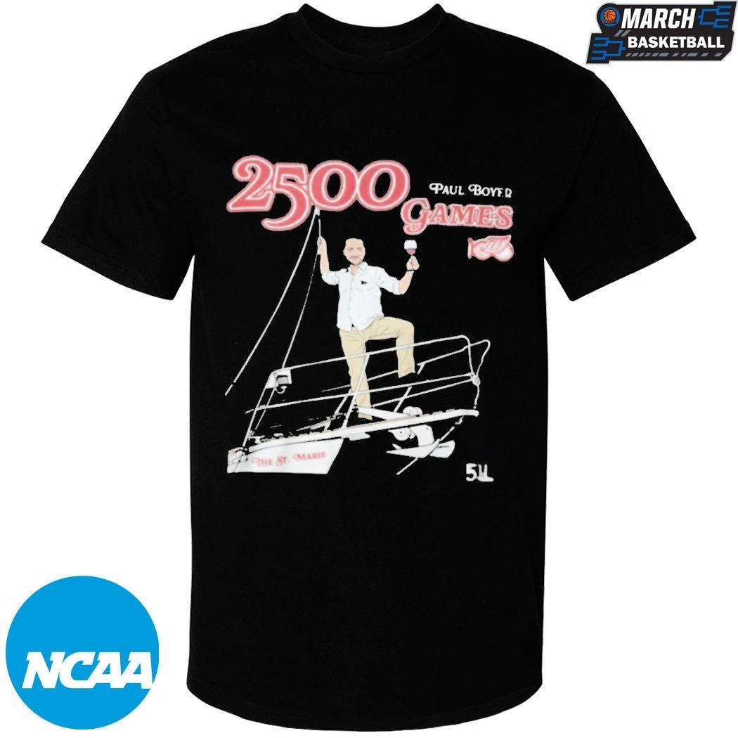 Paul Boyer 2500 Games Detroit Red Wings T-shirts