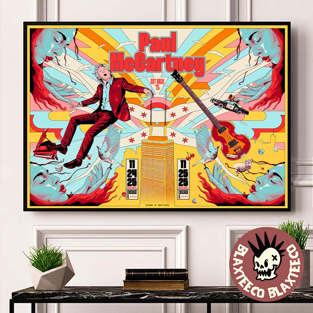 Paul McCartney Got Back 2025 Chicago IL Event Poster At United Center On November 24 25 2025 Home Decor Poster Canvas