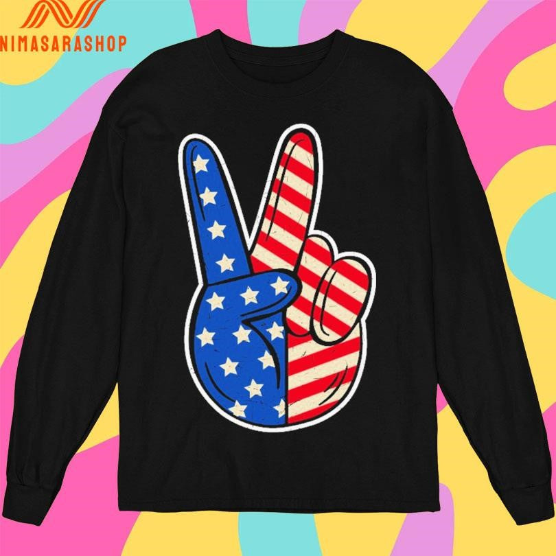 Peace Sign American Flag Shirts