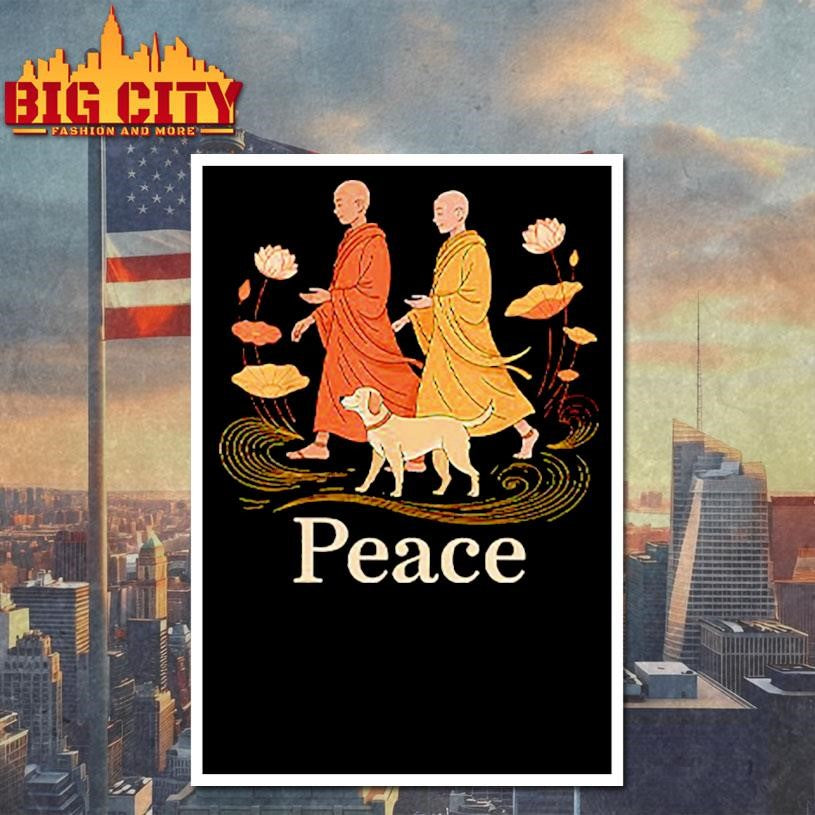 Peace Walking Buddhist Monks shirt