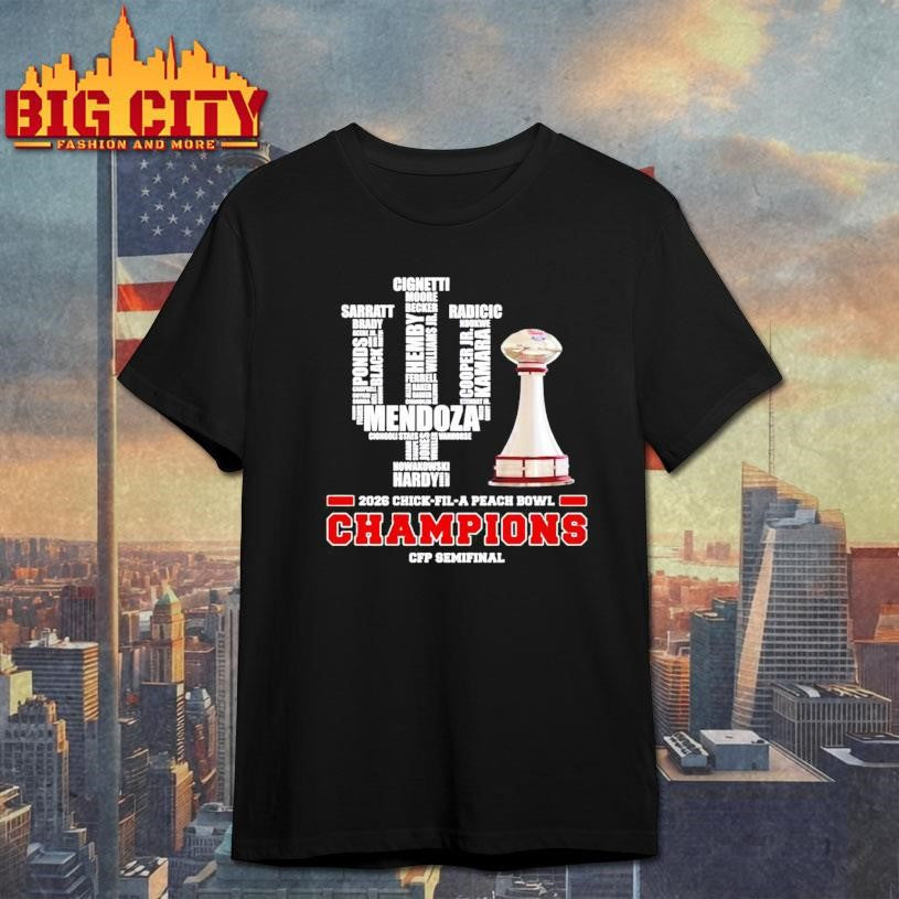 Peach Bowl Champions 2026 Indiana football trophy Shirt