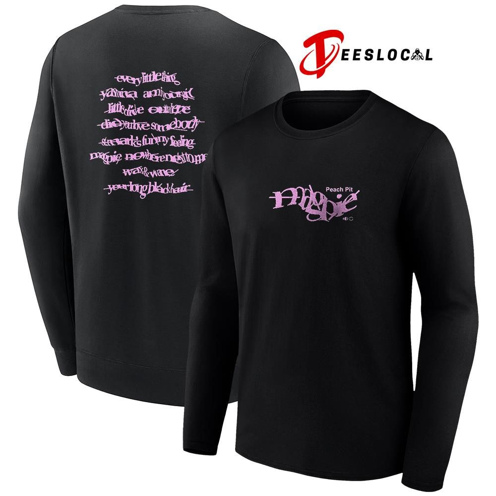 Peach Pit magpie tracklist graphic shirt