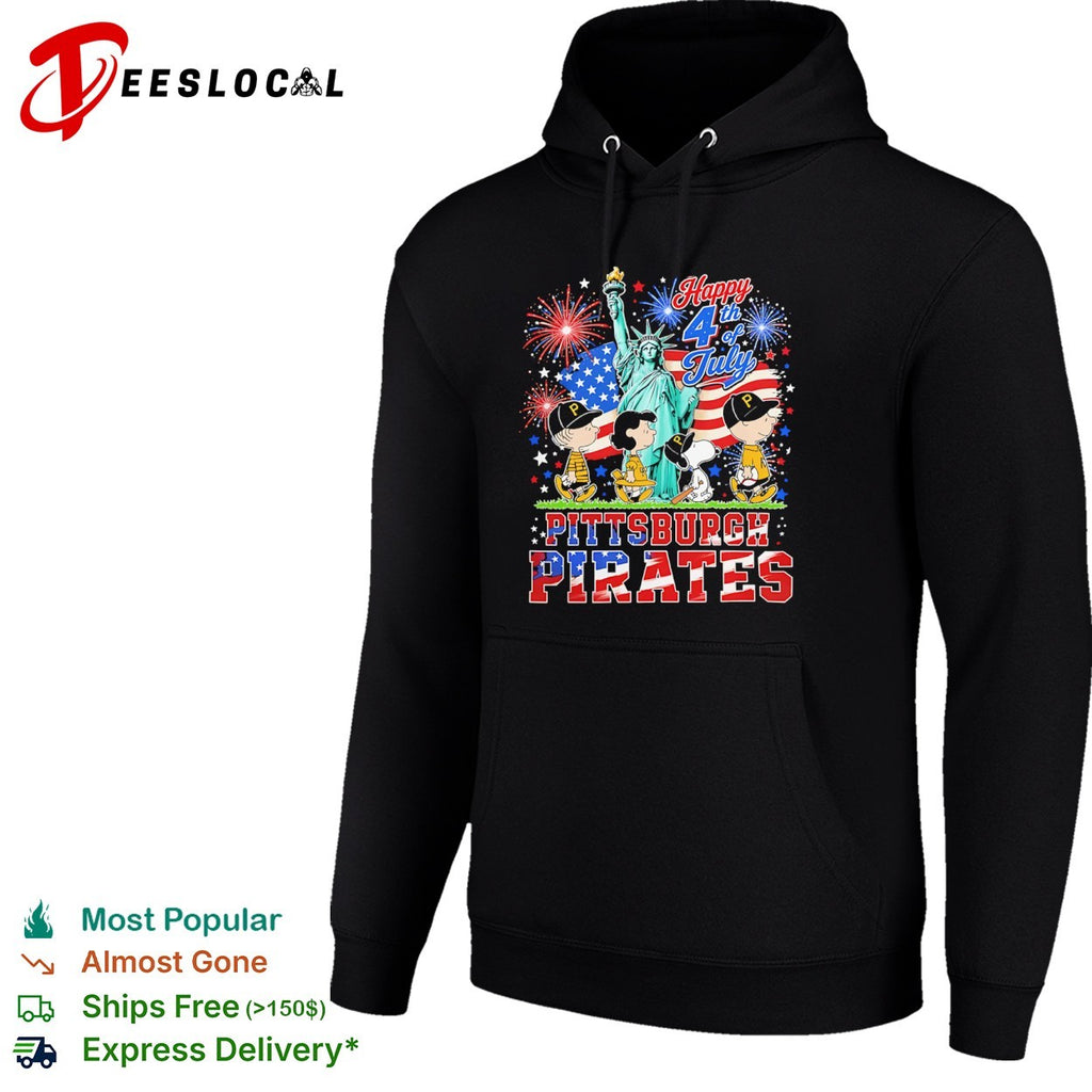 Peanuts Characters Pittsburgh Pirates Happy 4th of July Statue of Liberty shirt