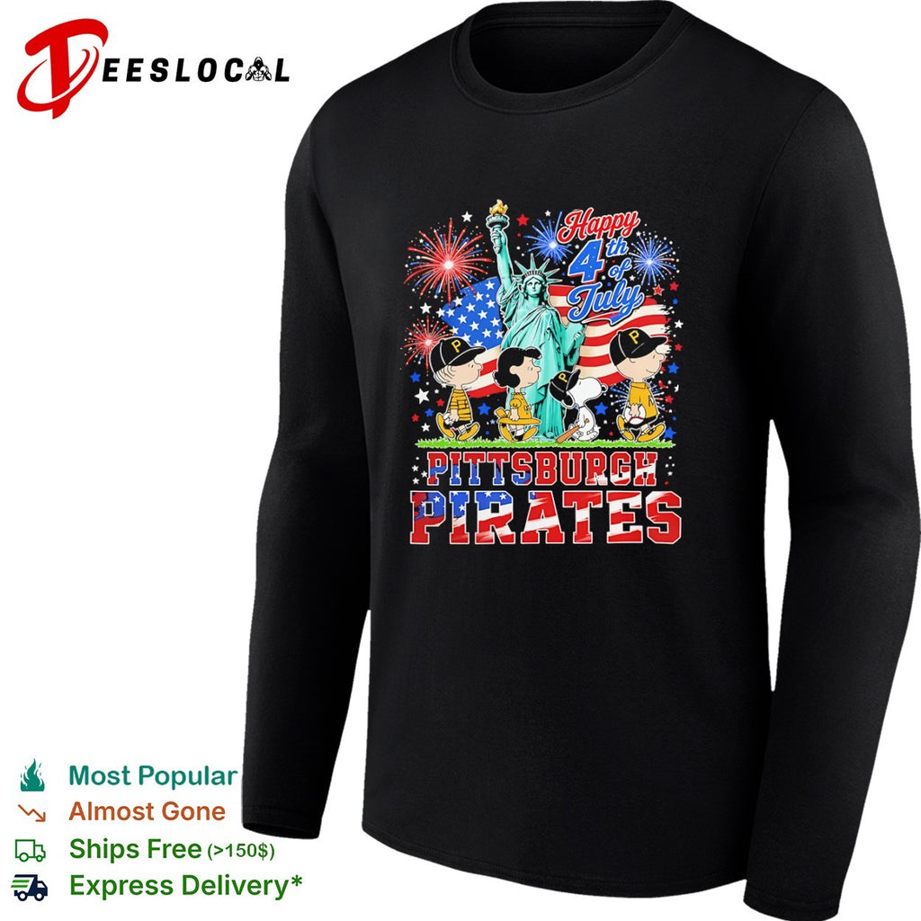 Peanuts Characters Pittsburgh Pirates Happy 4th of July Statue of Liberty shirt