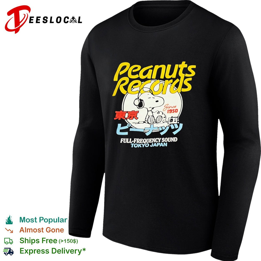 Peanuts Records Snoopy Tokyo Japan Full Frequency Sound Since 1950 shirt