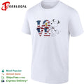 Peanuts Snoopy and Woodstock love American flag patriotic typography shirt