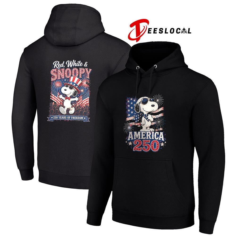 Peanuts Snoopy red white and 250 years of freedom America graphic shirt
