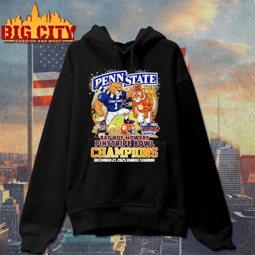Penn State Nittany Lions 2025 Dad Boy Mowers Pinstripe Bowl Champions Vintage Shirt