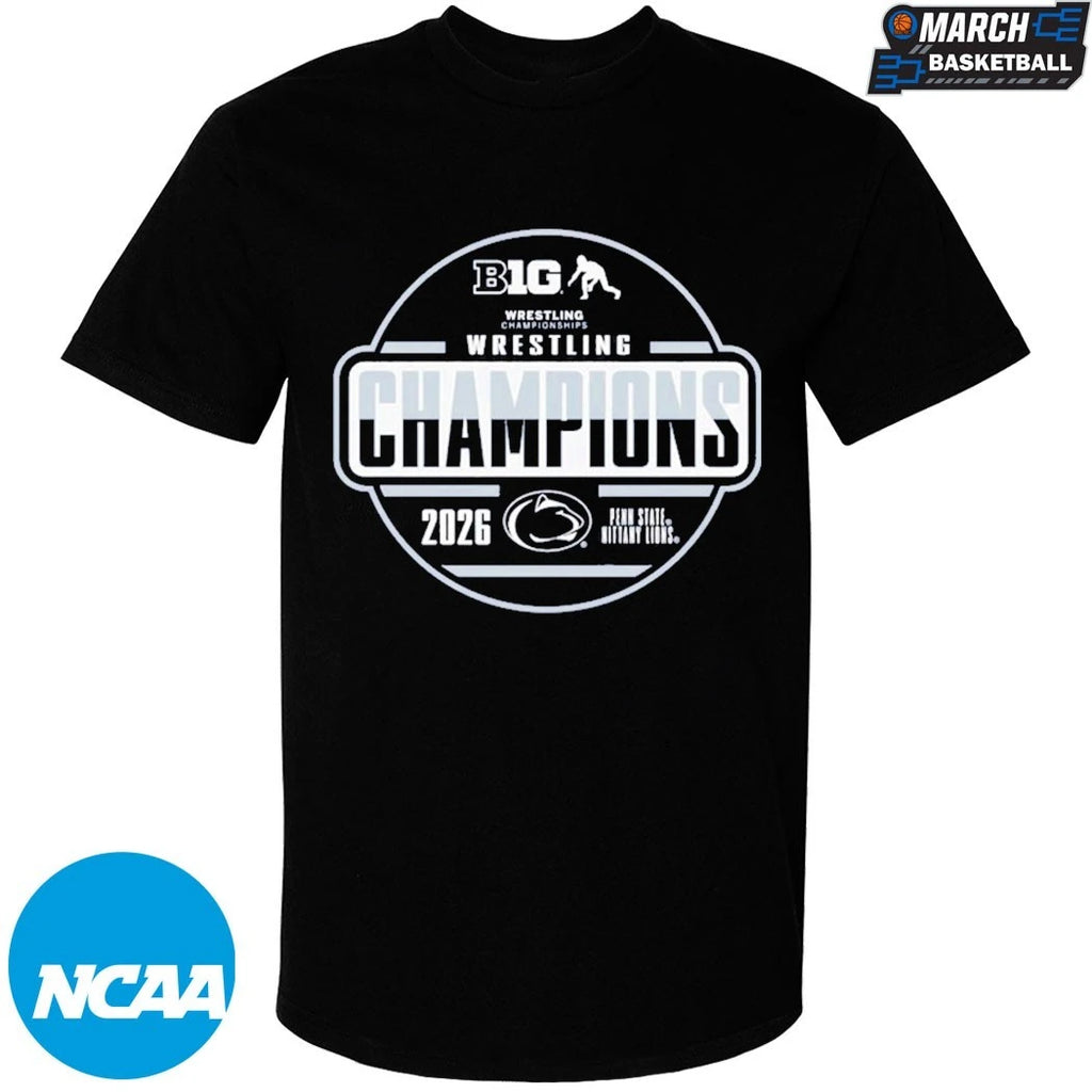 Penn State Nittany Lions 2026 Big Ten Men’s Wrestling Tournament Champions T-Shirts
