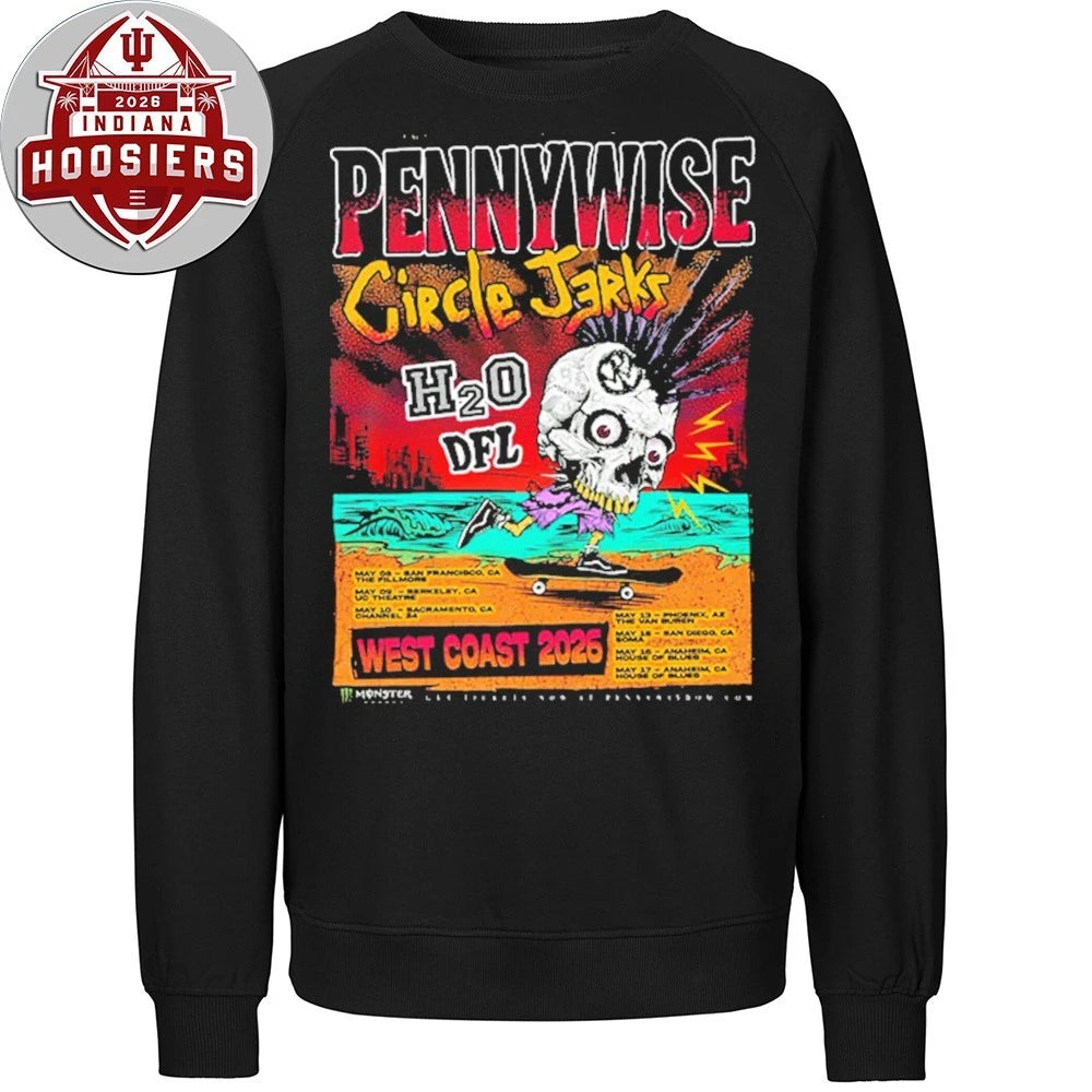 Pennywise And Circle Jerks With H20 And Dfl West Coast 2026 Poster T-Shirt