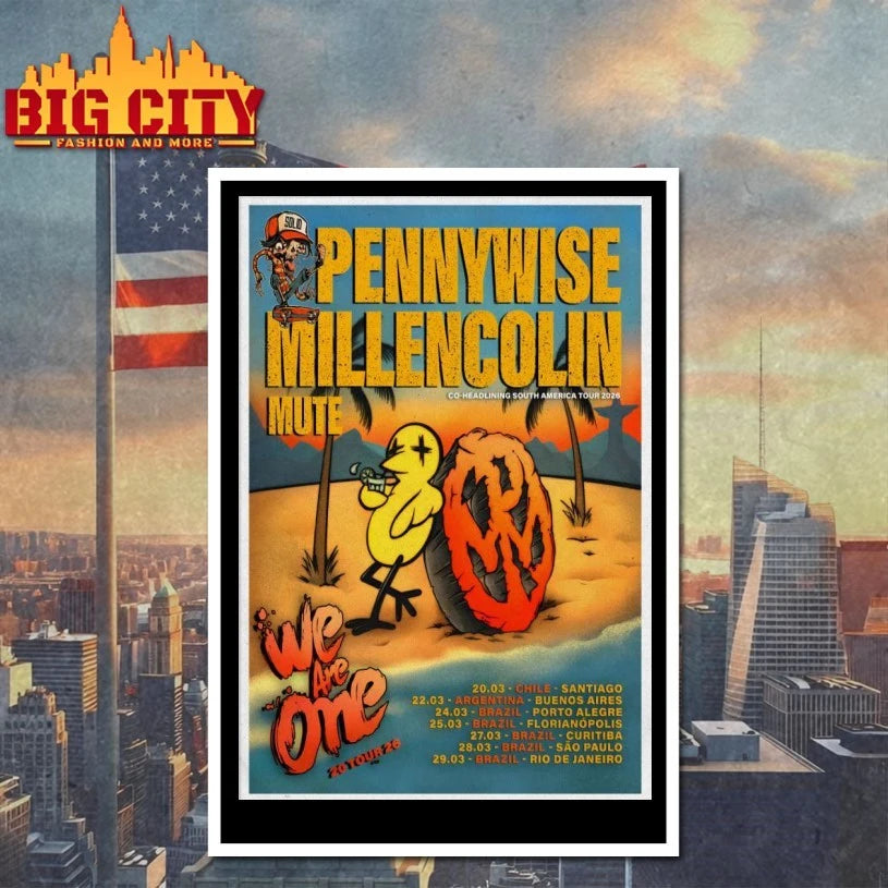 Pennywise Millencolin 2026 Co-Headlining South America Tour Poster shirt