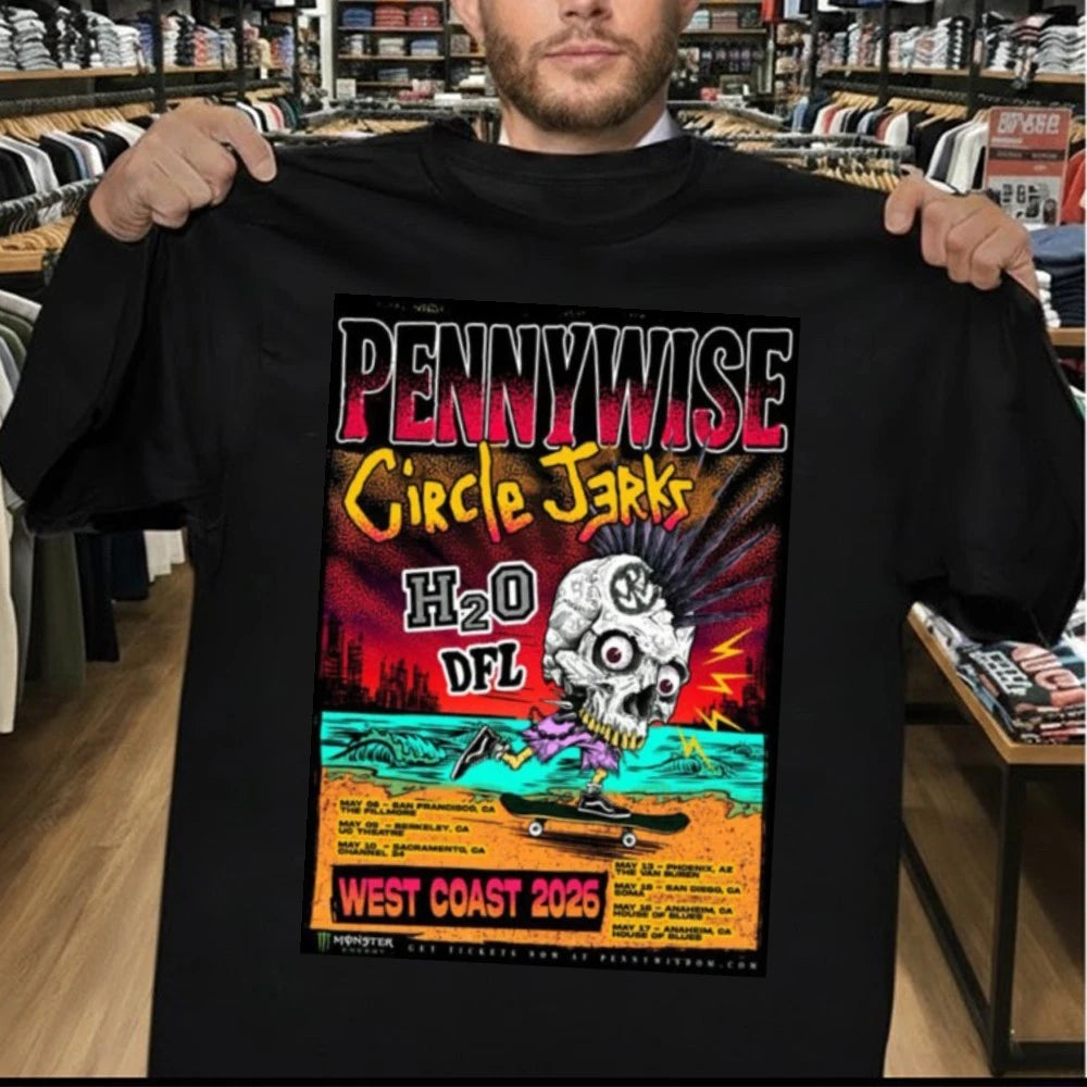 Pennywise x Circle Jerks West Coast 2026 Venue Schedule Tour Dates Poster Shirt