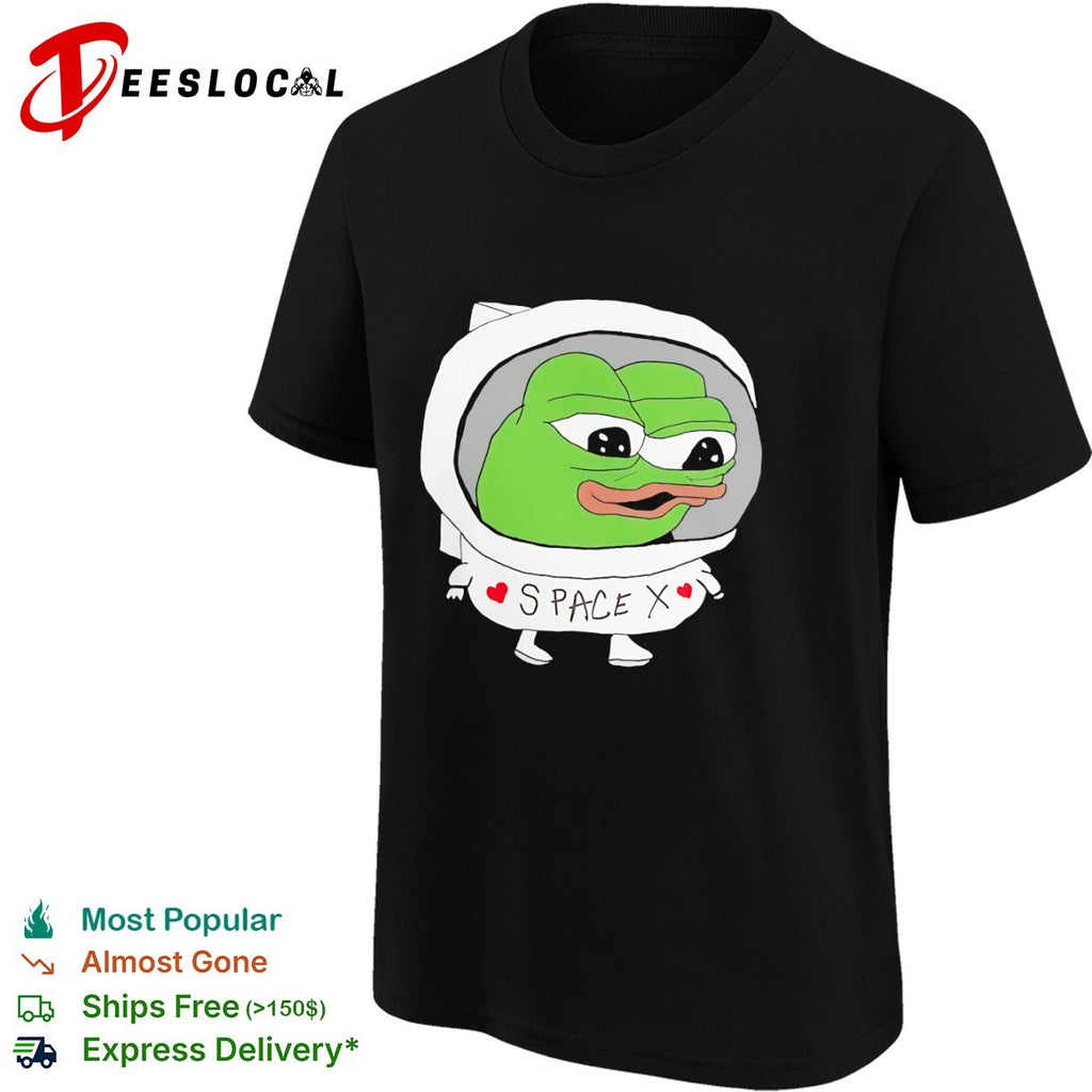 Pepe the frog Space X astronaut cartoon shirt