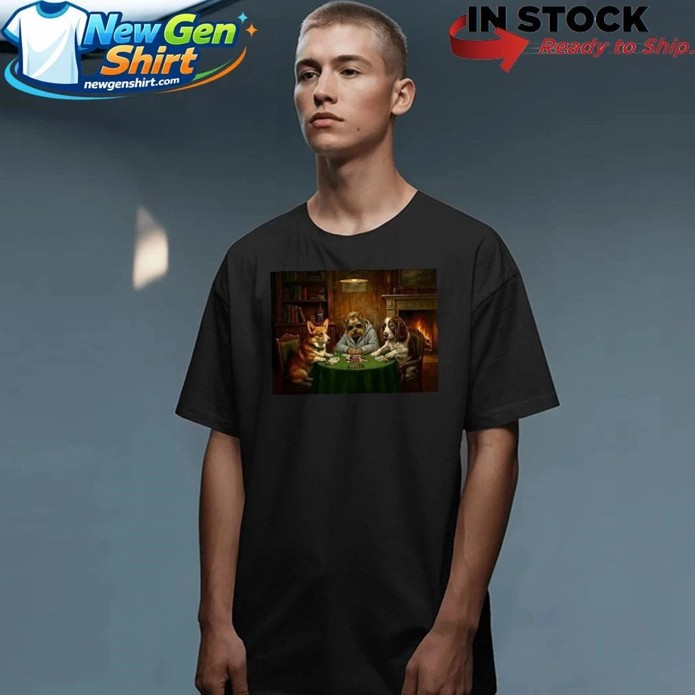 Peppah Otis And Hugo Dogs Playing Poker Shirt