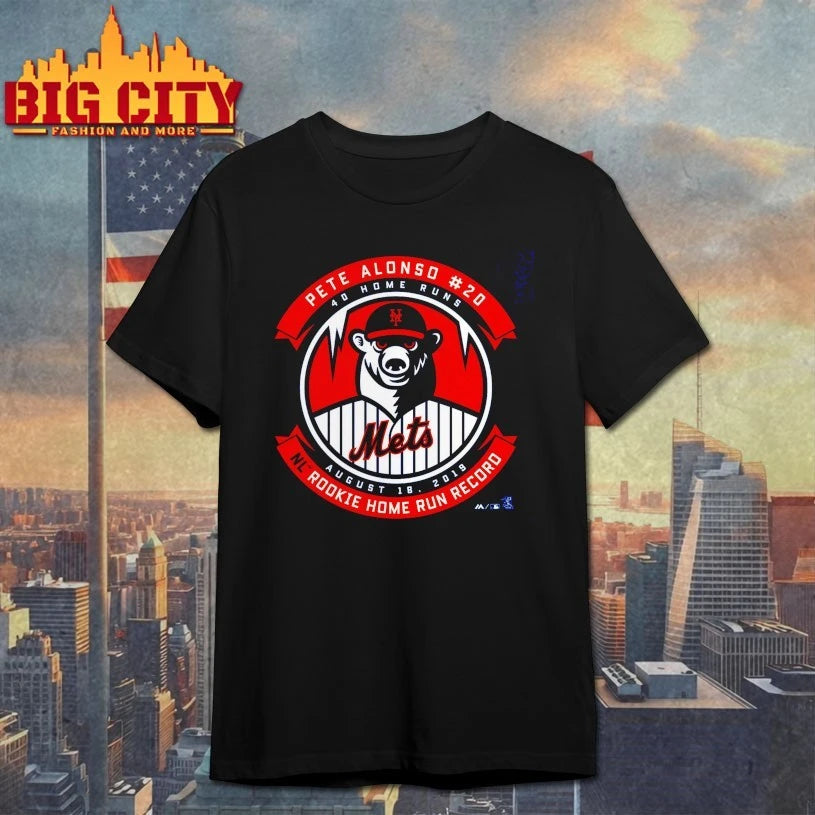Pete Alonso New York Mets 40 home runs logo shirt