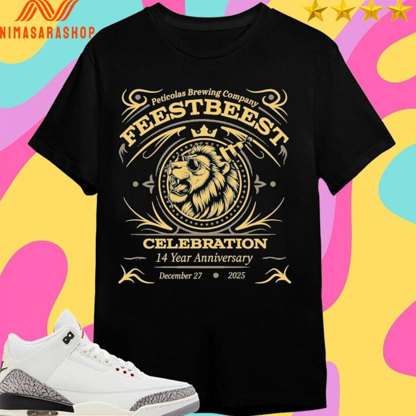 Peticolas Brewing Company Feestbeest Lion Celebration 14 Year Anniversary December 27 2025 Shirts