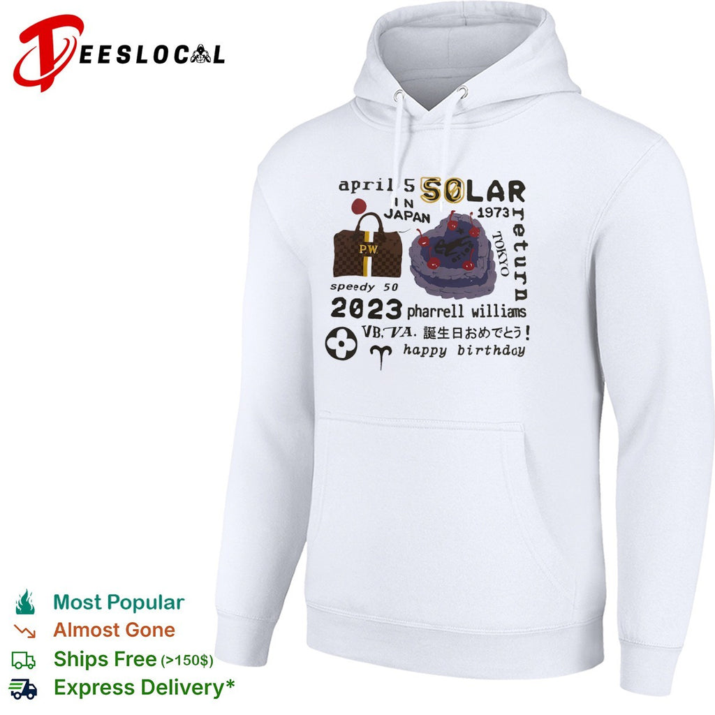 Pharrell Williams happy birthday April 5 Solar return Japan Tokyo heart cake duffle bag shirt