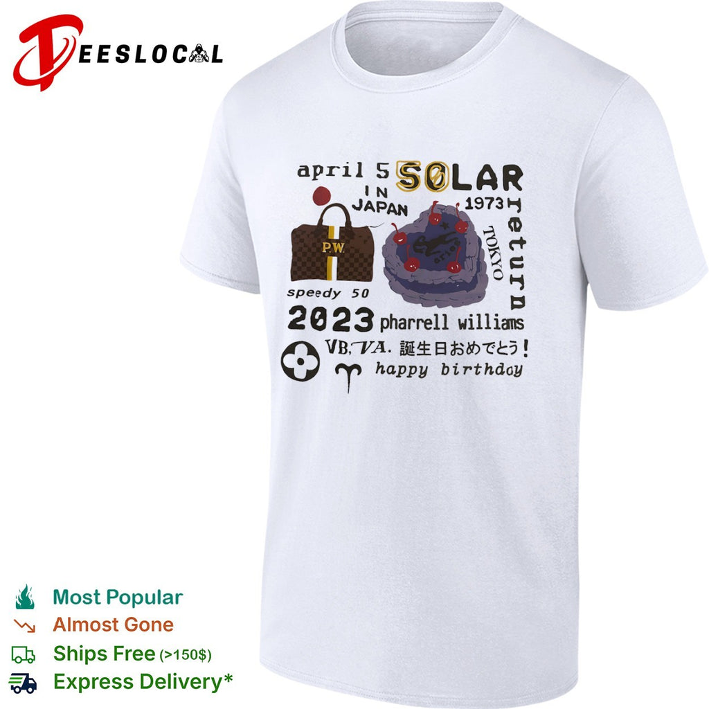 Pharrell Williams happy birthday April 5 Solar return Japan Tokyo heart cake duffle bag shirt