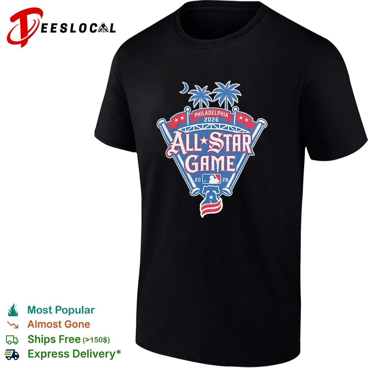 Philadelphia 2026 All Star Game MLB Baseball Liberty Bell Palm Trees Event shirt