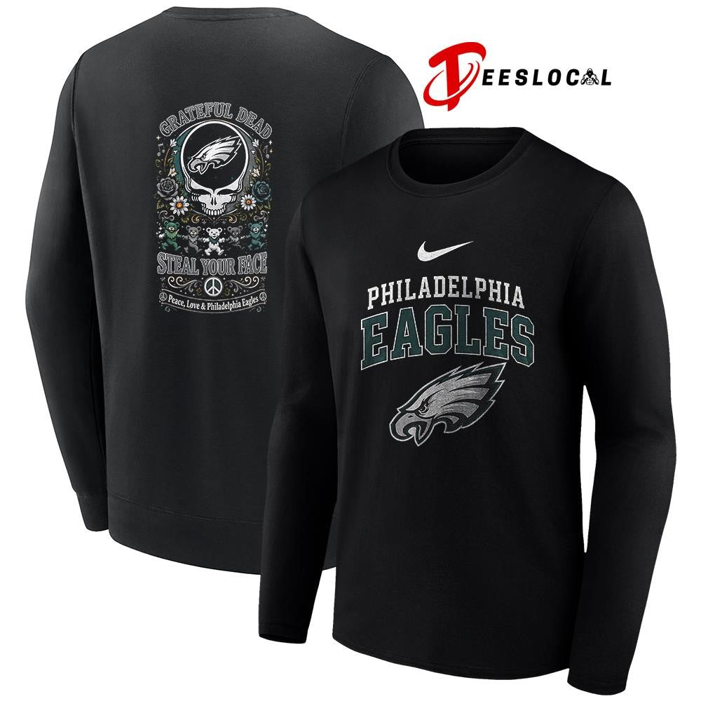 PhiladelphiaEaglesxGratefulDeadstealyourfacepeacelovelogoshirt