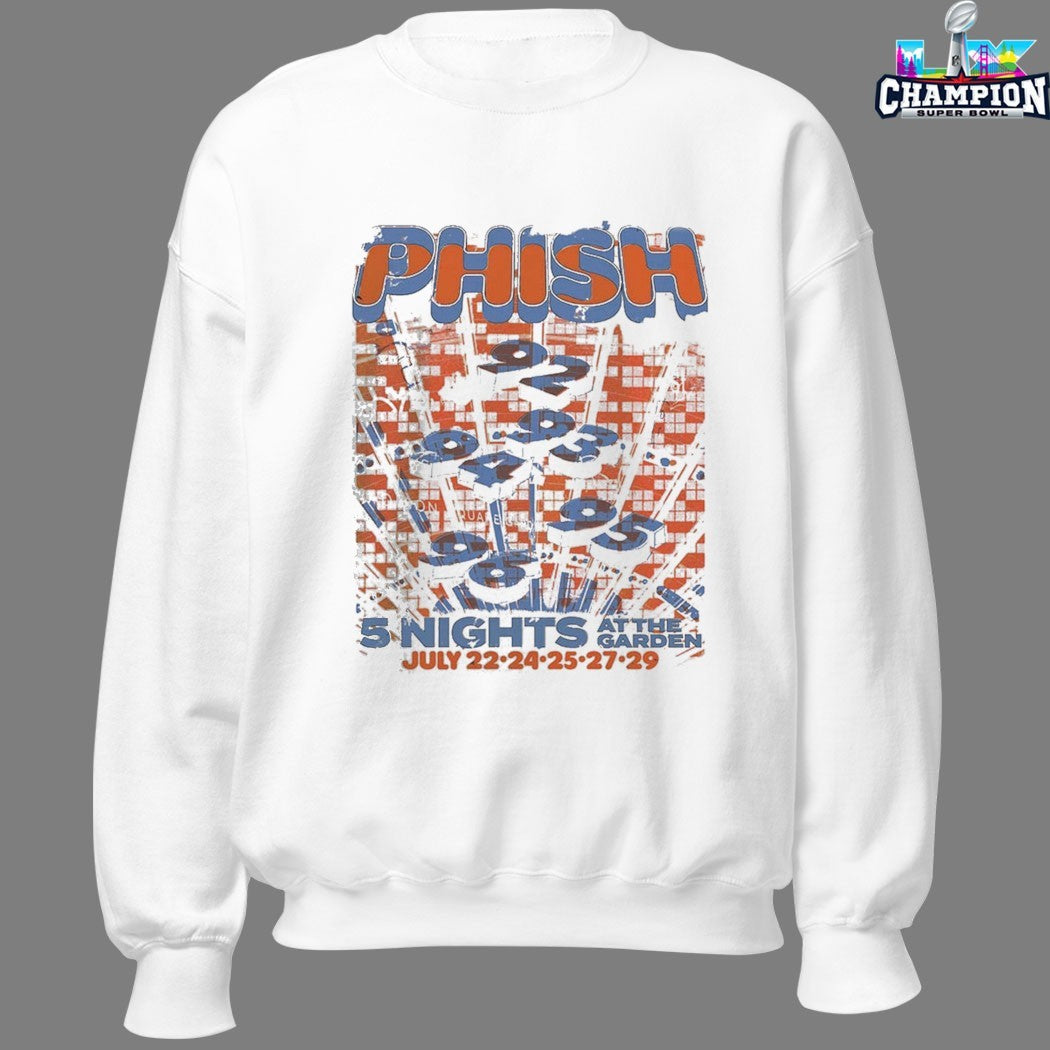 Phish 5 Nights At The Garden From July 22 To 29 2026 New York Madison Square Garden T-Shirts