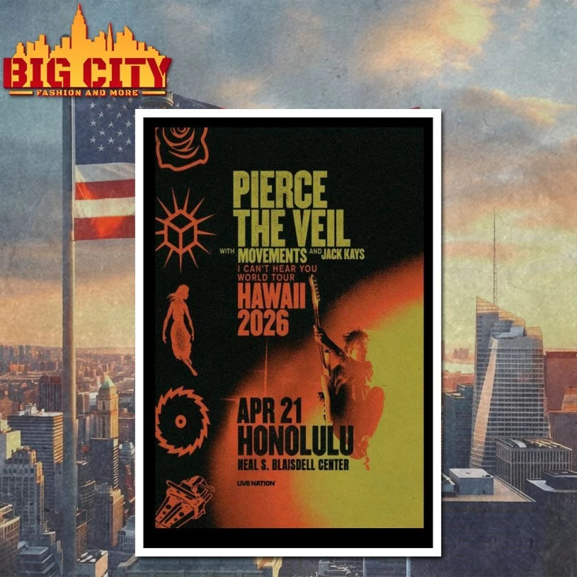 Pierce The Veil Apr 21 2026 Neal S. Blaisdell Center Honolulu Hawaii Poster Shirt