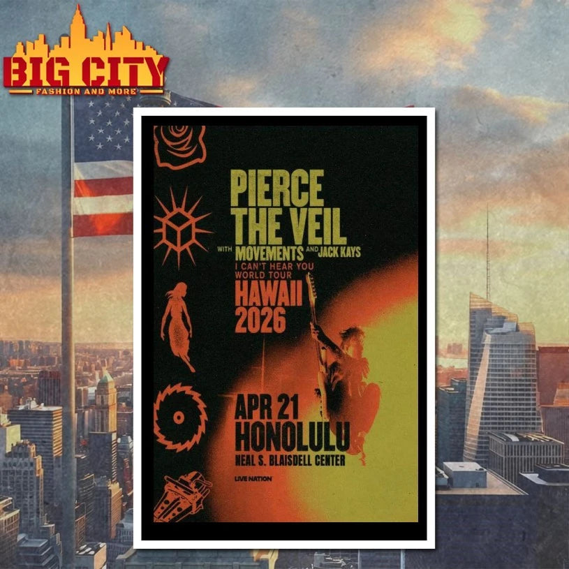 Pierce The Veil Apr 21 2026 Neal S. Blaisdell Center Honolulu Hawaii Poster shirts