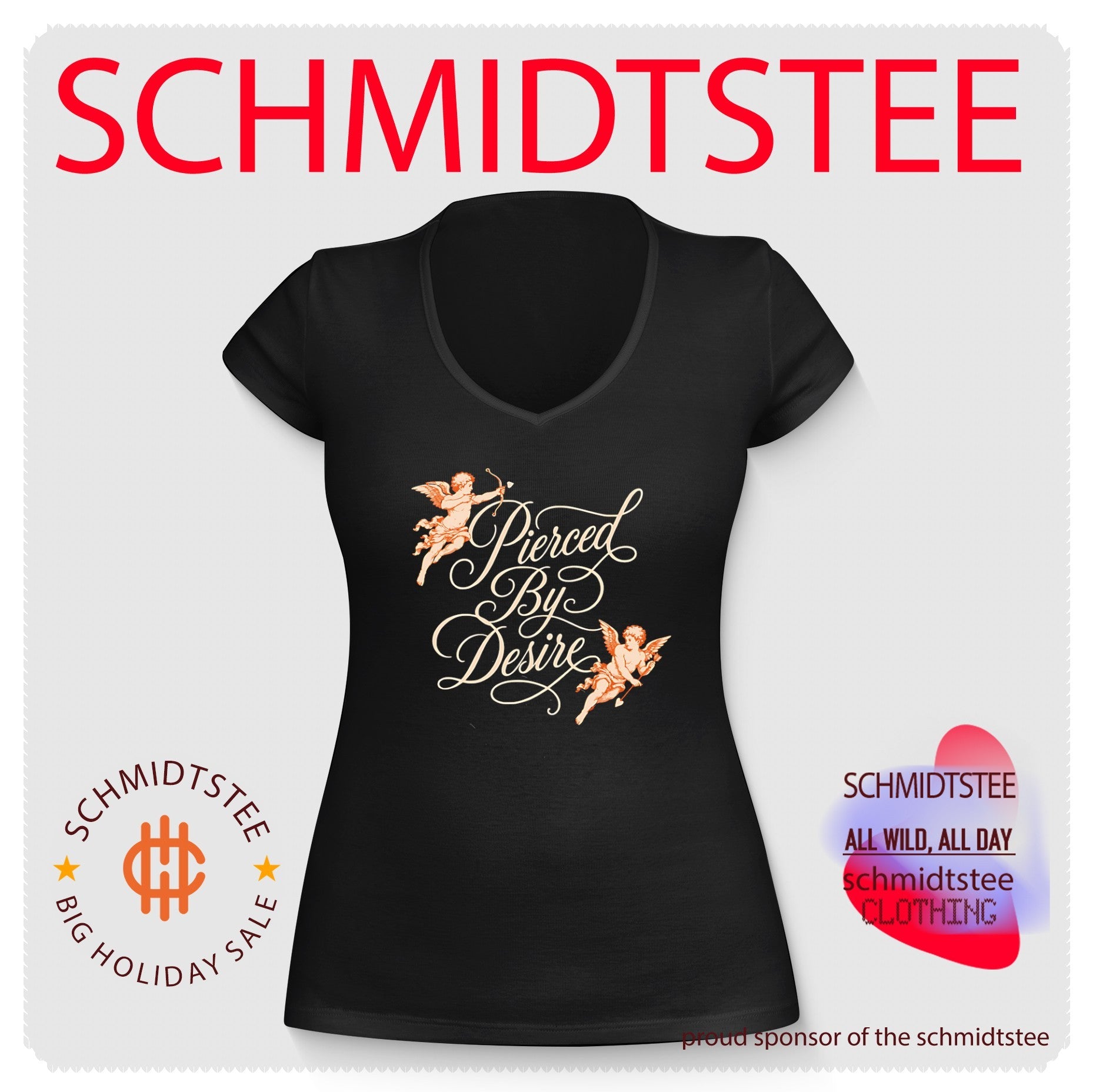 Pierced by Desire with Cupid Angels Love shirt