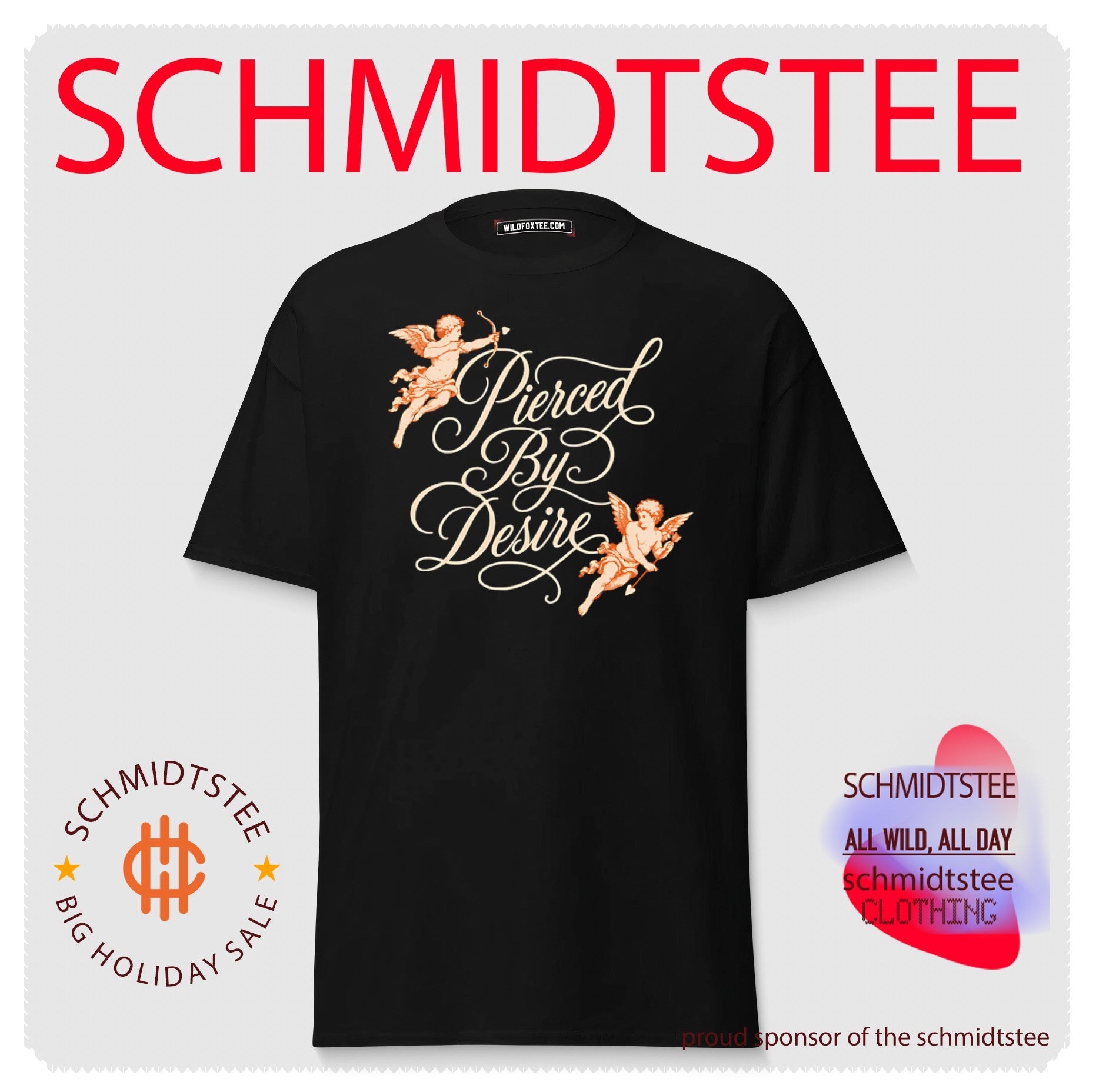 Pierced by Desire with Cupid Angels Love shirt